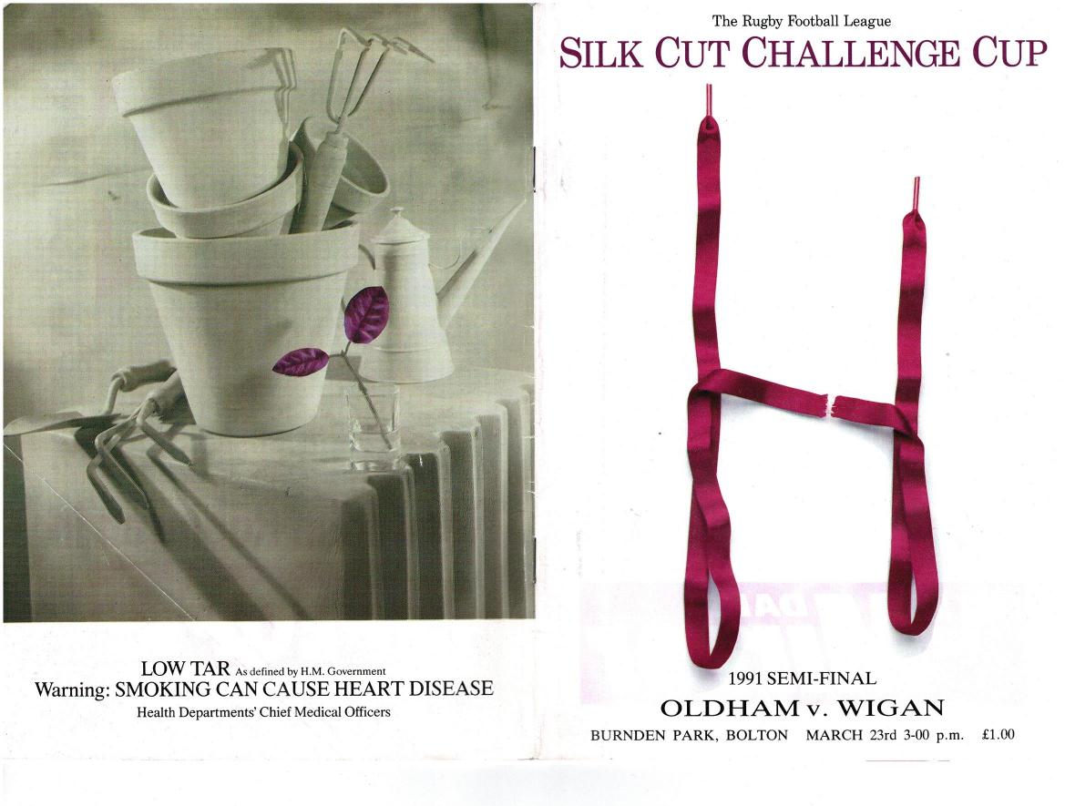 Programme cover: Oldham v Wigan, 23 March 1991