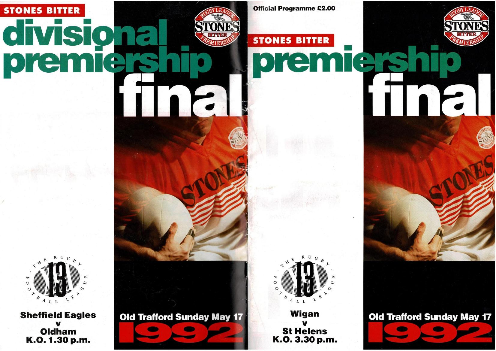 Programme cover: Oldham v Sheffield Eagles, 17 May 1992