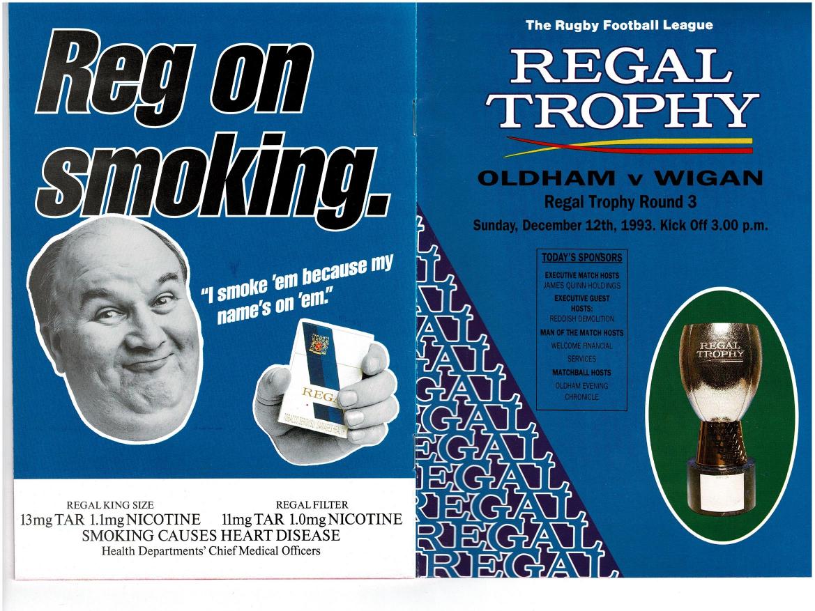 Programme cover: Oldham v Wigan, 12 December 1993