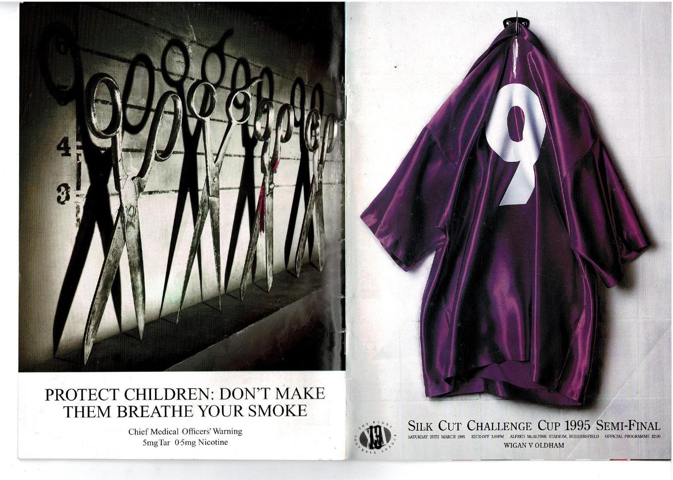 Programme cover: Oldham v Wigan, 25 March 1995