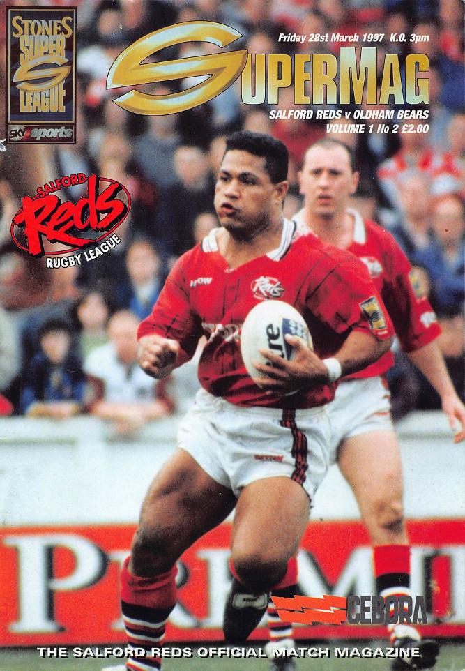 Programme cover: Oldham Bears v Salford Reds, 28 March 1997