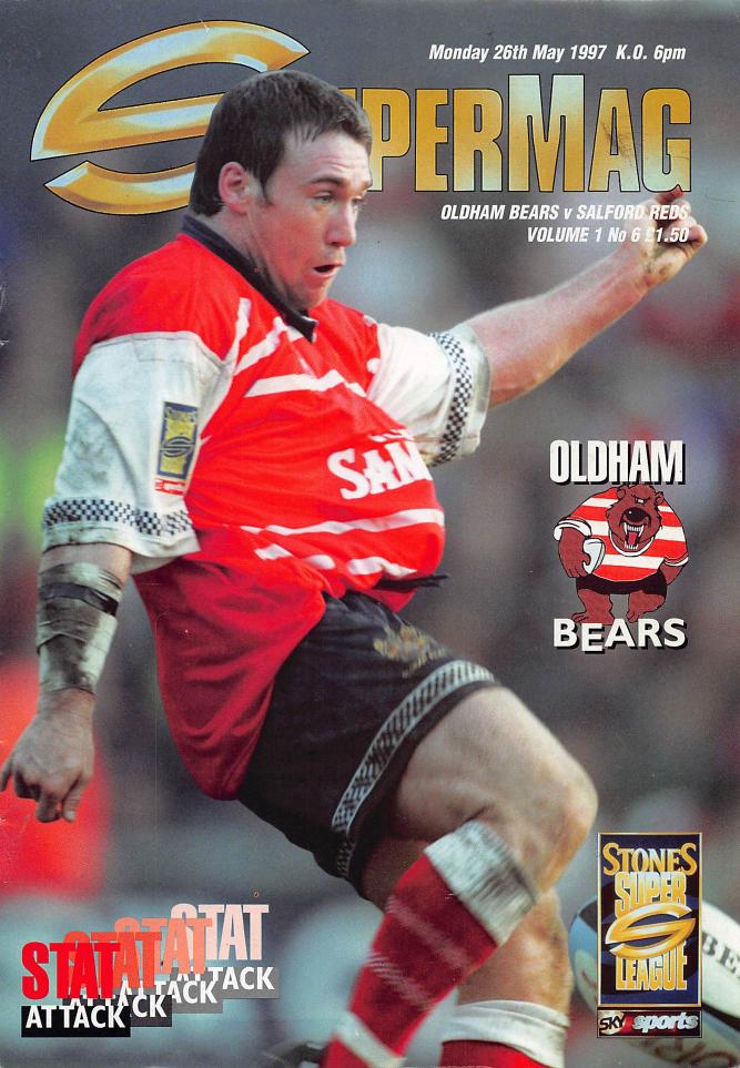 Programme cover: Oldham Bears v Salford Reds, 26 May 1997