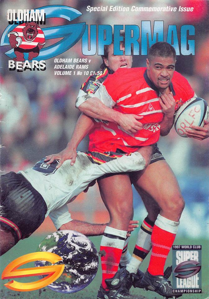 Programme cover: Oldham Bears v Adelaide Rams, 25 July 1997