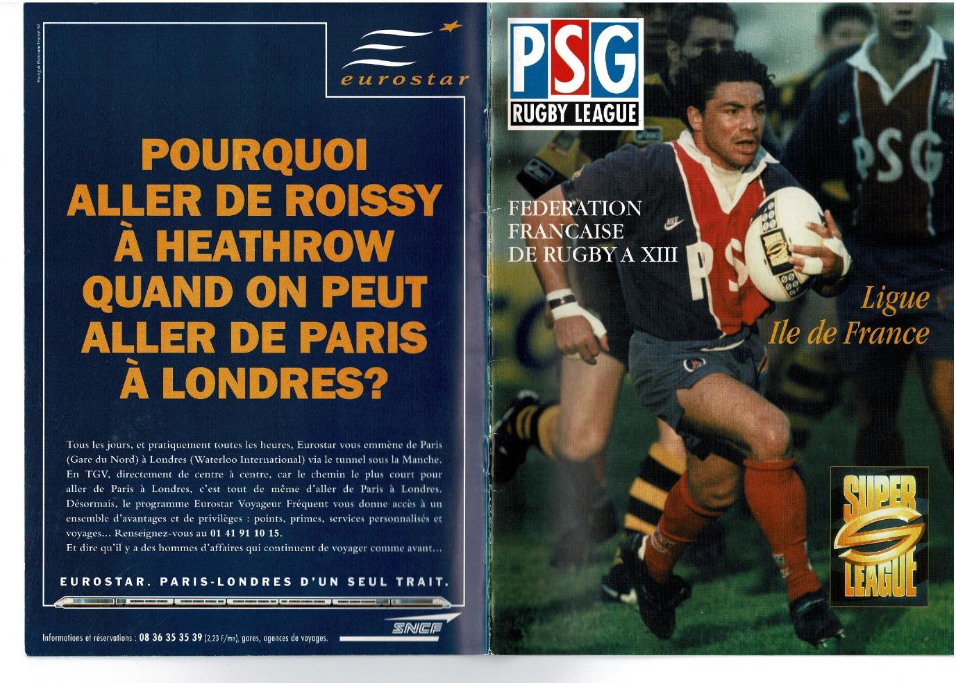 Programme cover: Oldham Bears v Paris St Germain, 26 August 1997