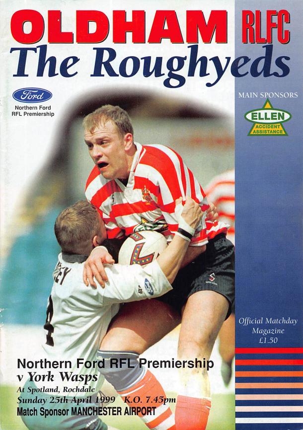 Programme cover: Oldham v York Wasps, 25 April 1999