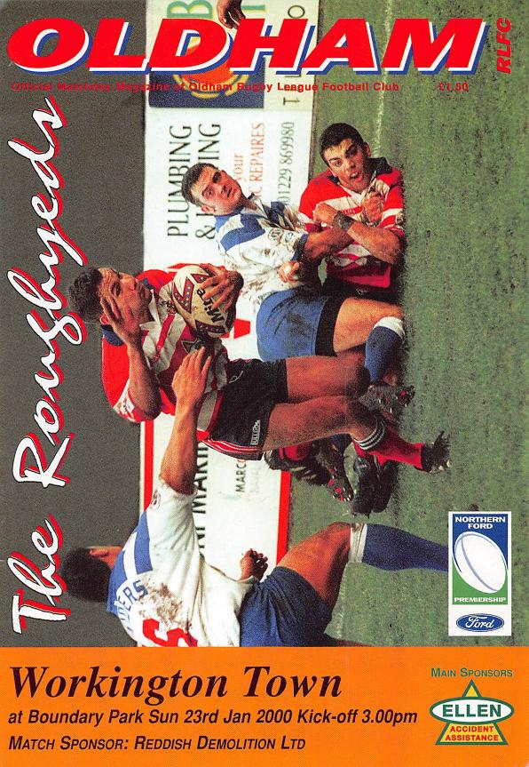 Programme cover: Oldham v Workington Town, 23 January 2000