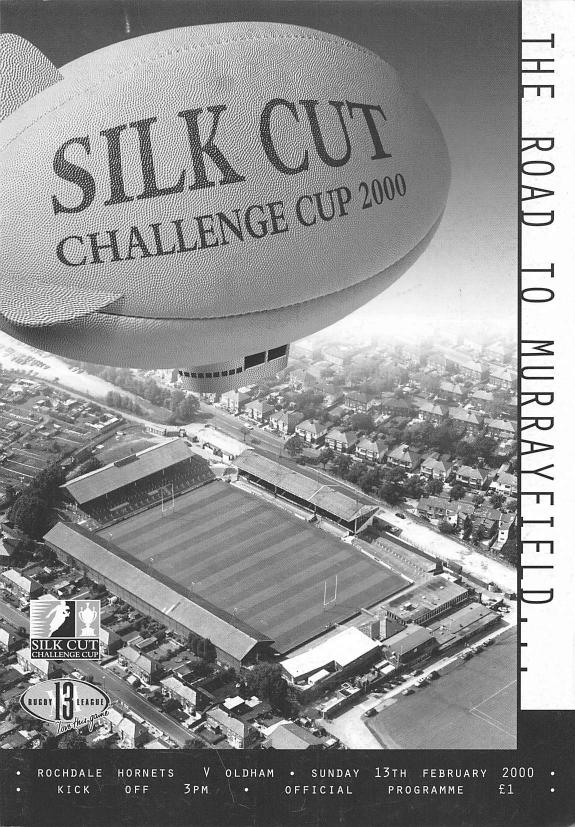 Programme cover: Oldham v Rochdale Hornets, 13 February 2000