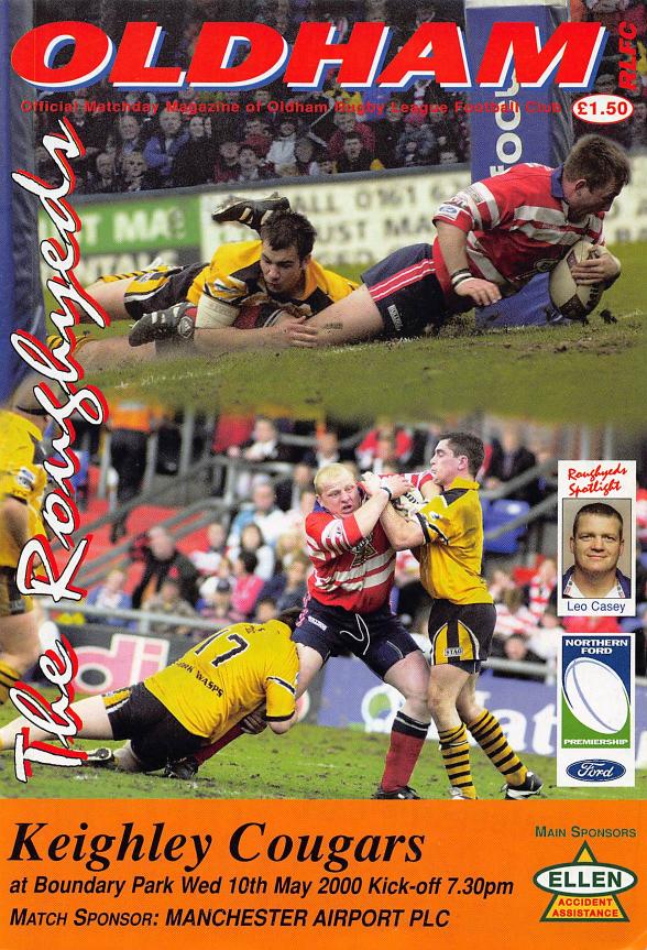Programme cover: Oldham v Keighley Cougars, 10 May 2000