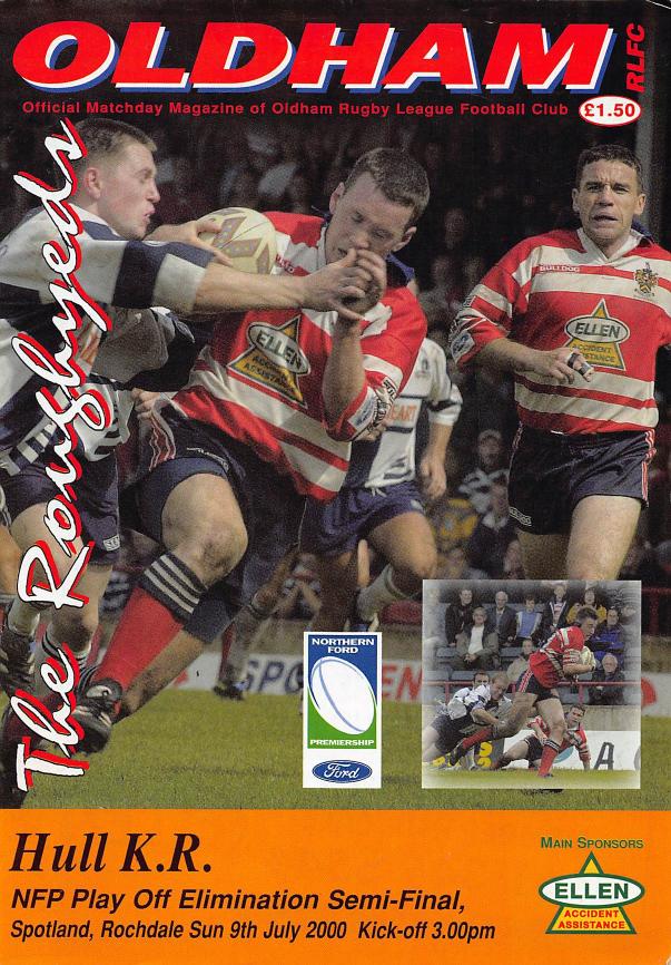 Programme cover: Oldham v Hull Kingston Rovers, 9 July 2000