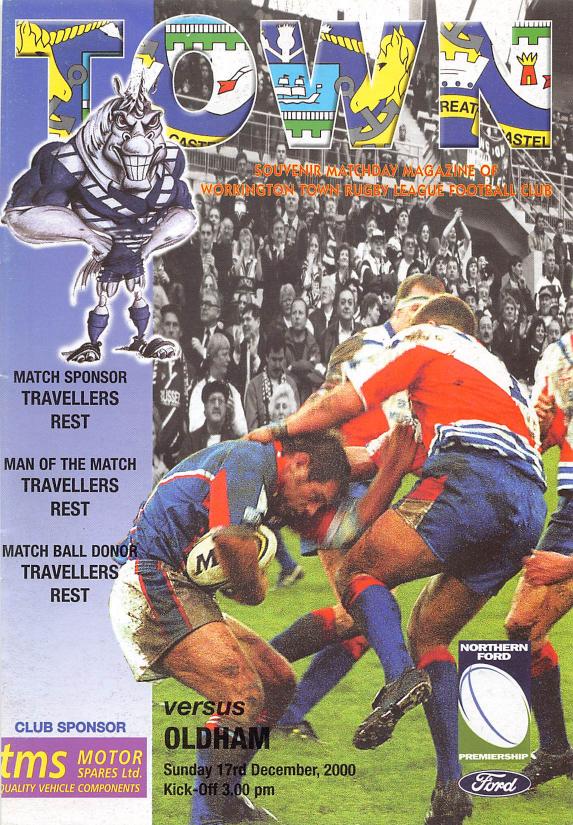 Programme cover: Oldham v Workington Town, 17 December 2000