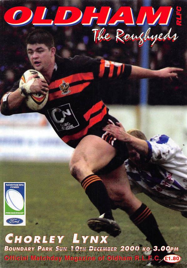 Programme cover: Oldham v Chorley Lynx, 30 January 2001