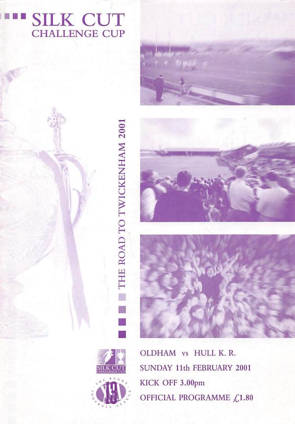 Programme cover: Oldham v Hull Kingston Rovers, 13 February 2001