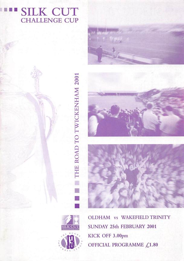 Programme cover: Oldham v Wakefield Trinity Wildcats, 25 February 2001