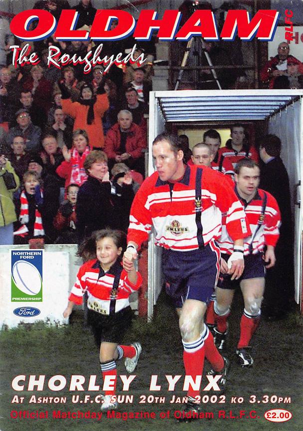 Programme cover: Oldham v Chorley Lynx, 20 January 2002
