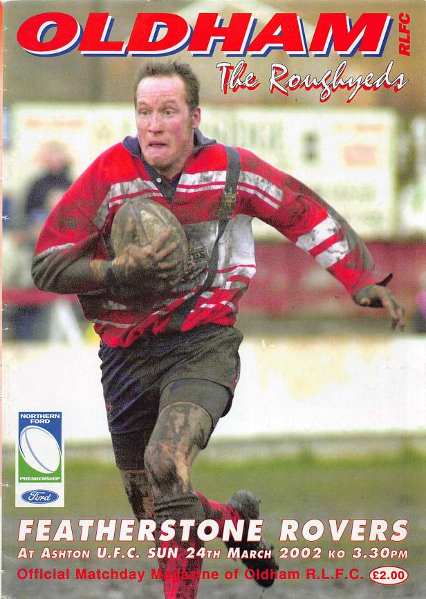 Programme cover: Oldham v Featherstone Rovers, 24 March 2002