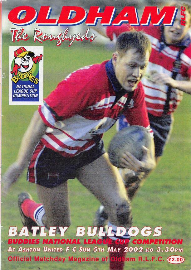 Programme cover: Oldham v Batley Bulldogs, 5 May 2002