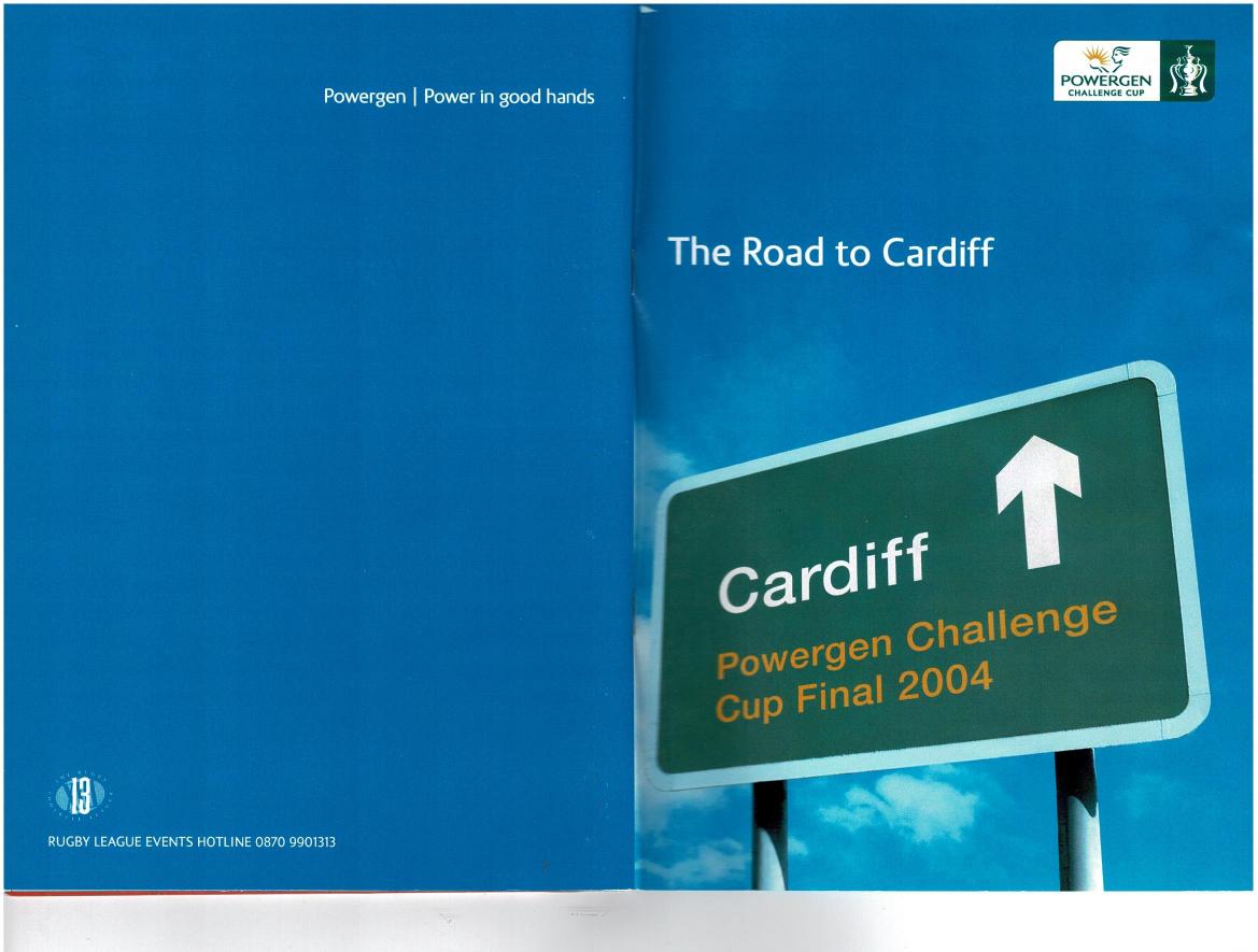 Programme cover: Oldham v Castleford Panthers, 6 February 2004