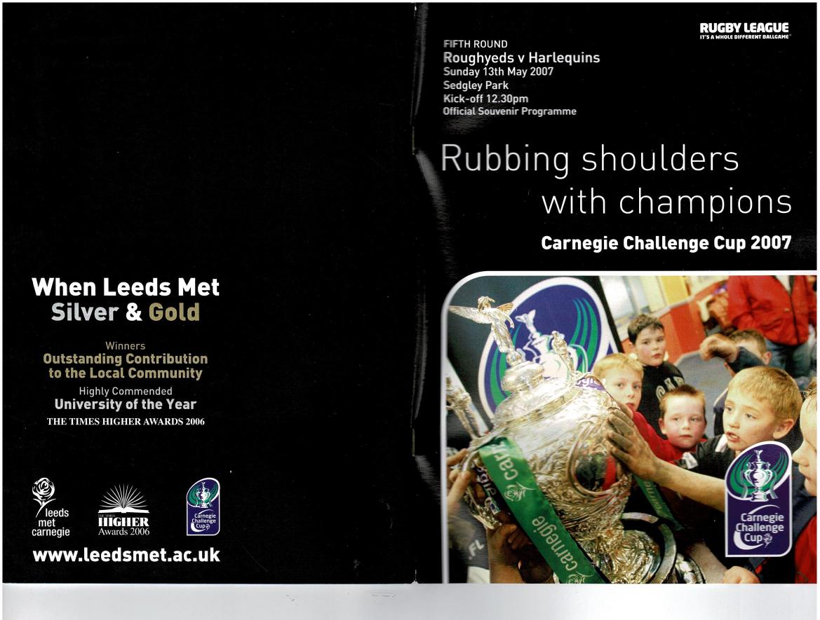 Programme cover: Oldham v Harlequins, 13 May 2007