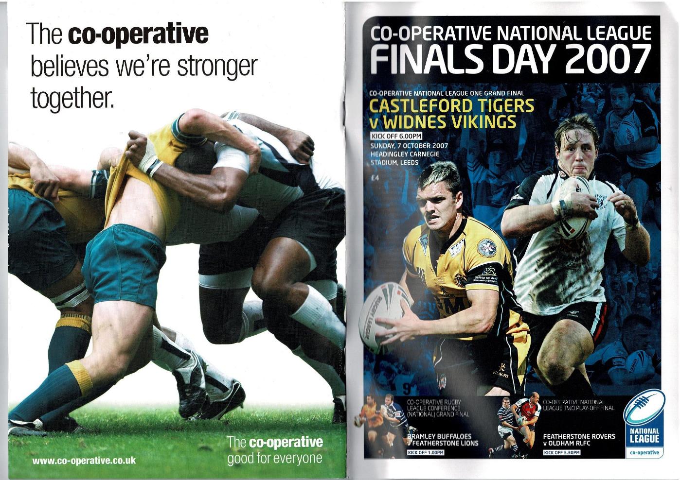 Programme cover: Oldham v Featherstone Rovers, 7 October 2007