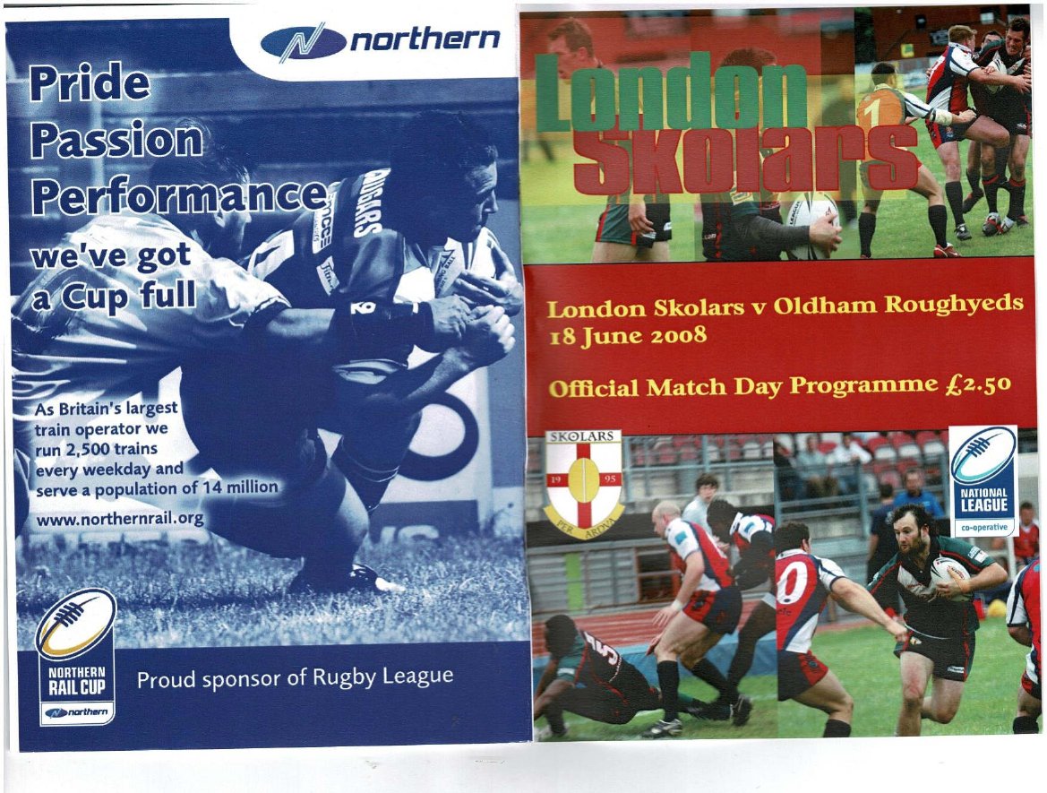 Programme cover: Oldham v London Skolars, 18 June 2008