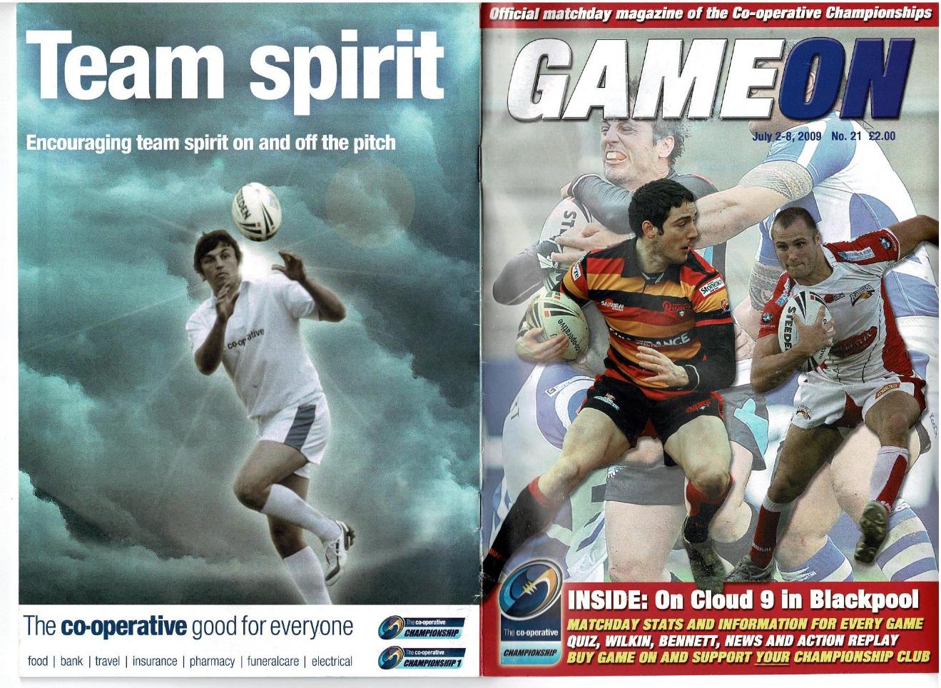 Programme cover: Oldham v Workington Town, 5 July 2009