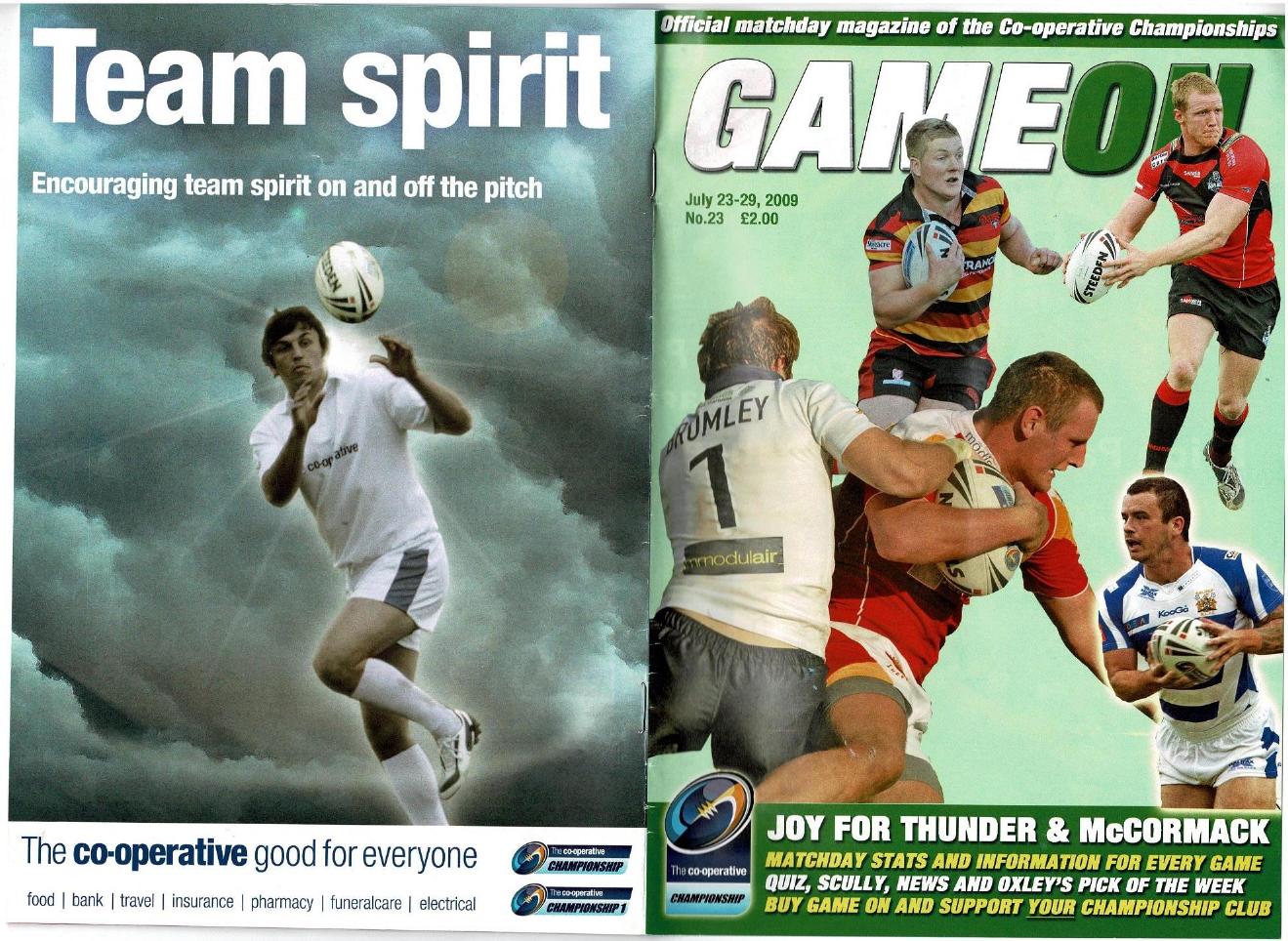 Programme cover: Oldham v Dewsbury Rams, 26 July 2009
