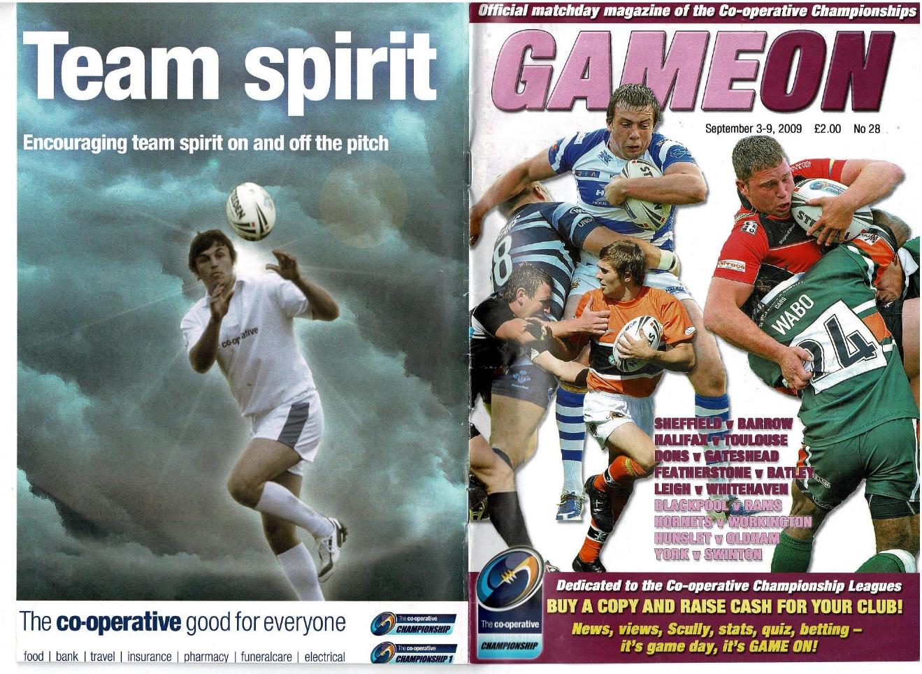 Programme cover: Oldham v Hunslet Hawks, 6 September 2009