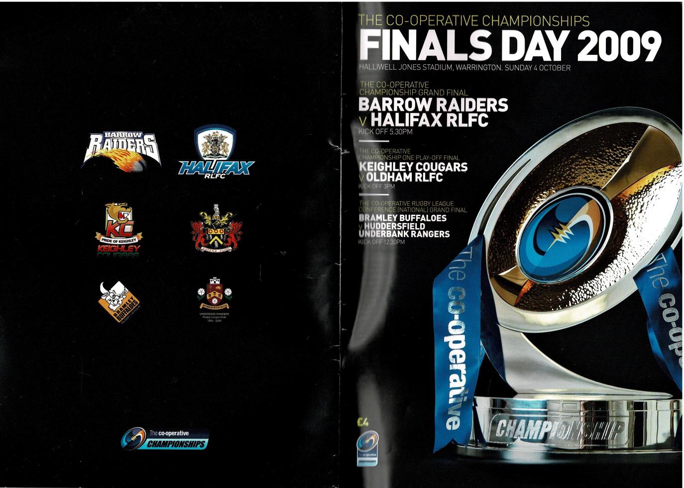 Programme cover: Oldham v Keighley Cougars, 4 October 2009