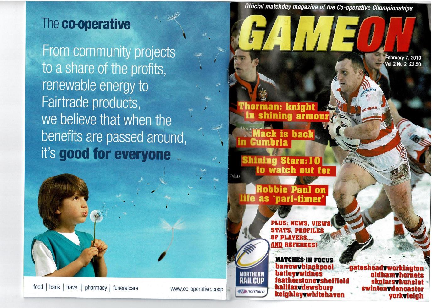 Programme cover: Oldham v Rochdale Hornets, 8 February 2010