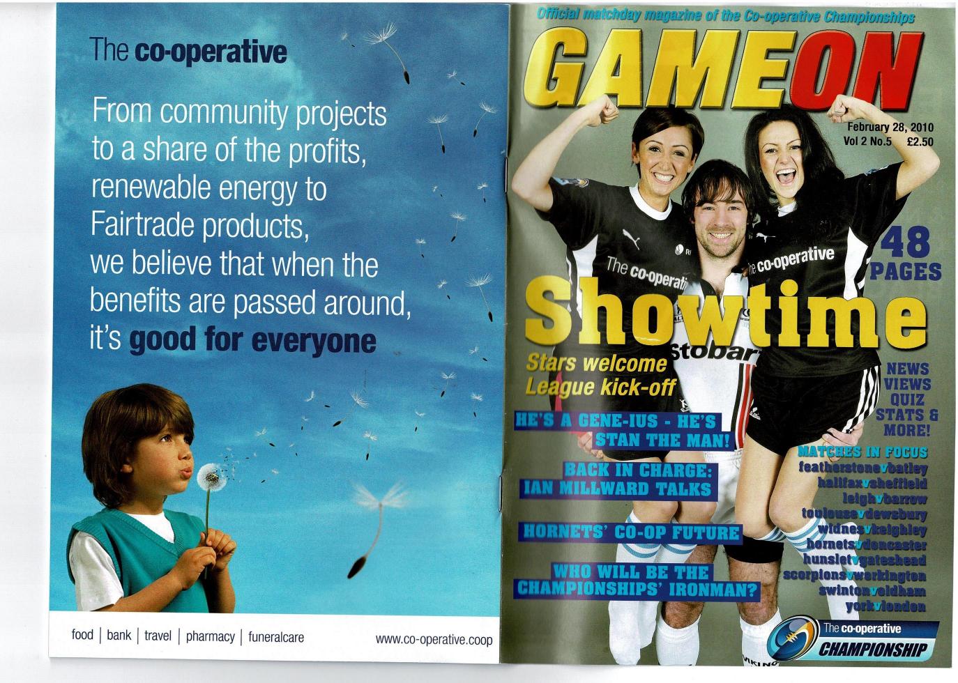 Programme cover: Oldham v Swinton Lions, 28 February 2010
