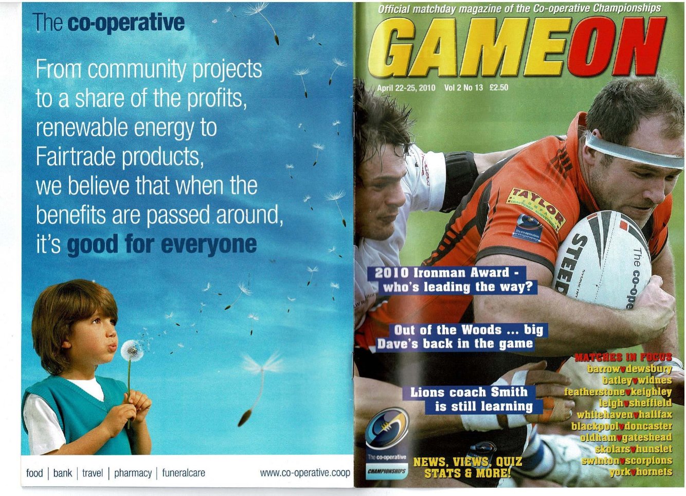 Programme cover: Oldham v Gateshead Thunder, 23 April 2010
