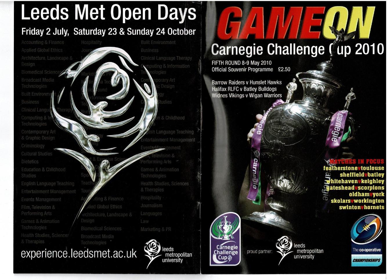 Programme cover: Oldham v York Knights, 9 May 2010