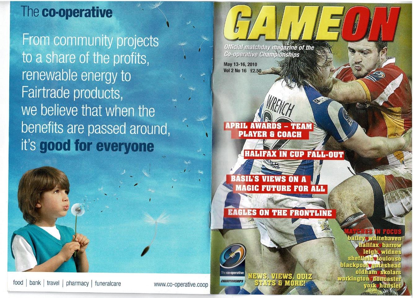 Programme cover: Oldham v London Skolars, 16 May 2010