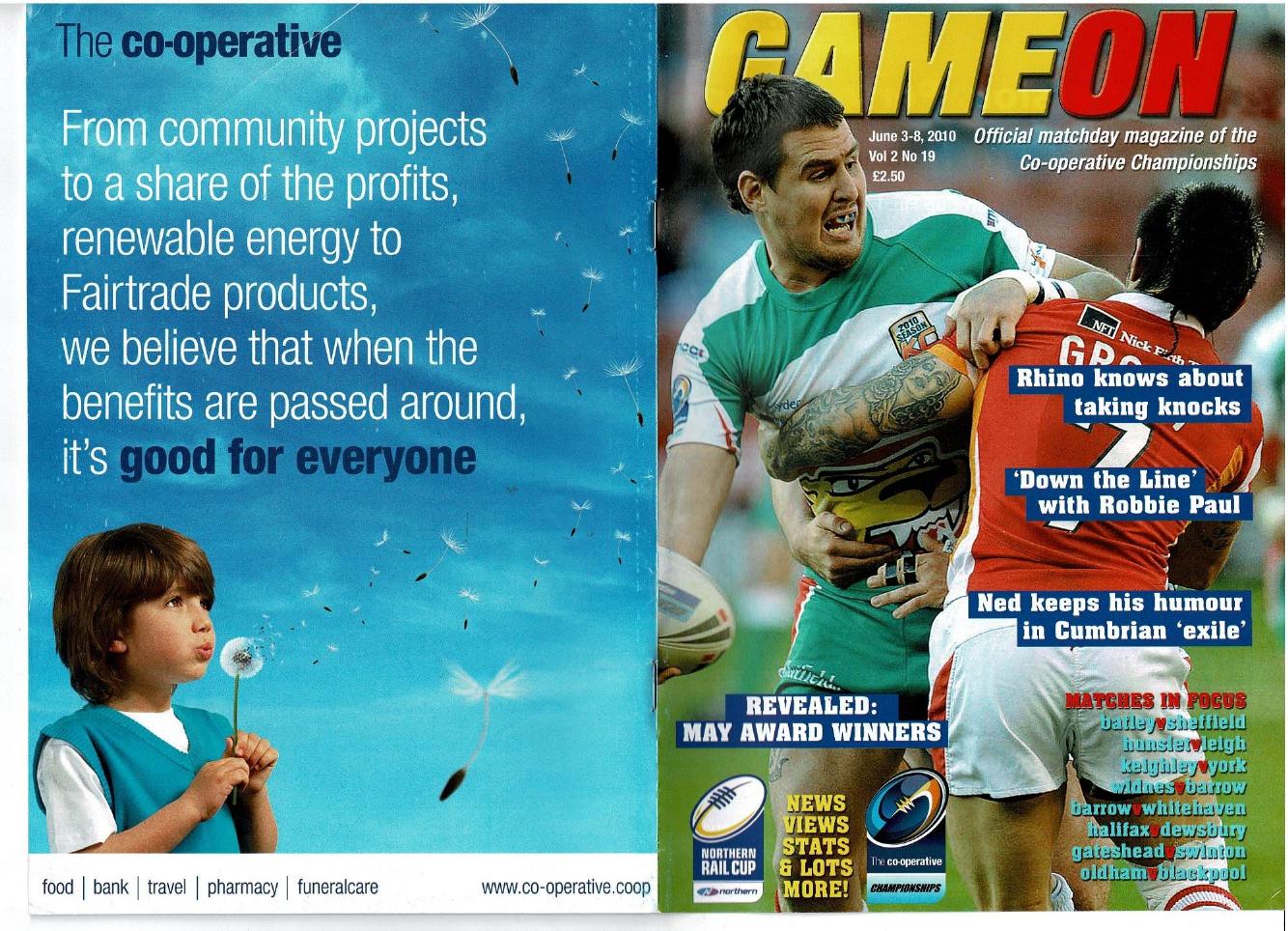 Programme cover: Oldham v Blackpool Panthers, 6 June 2010