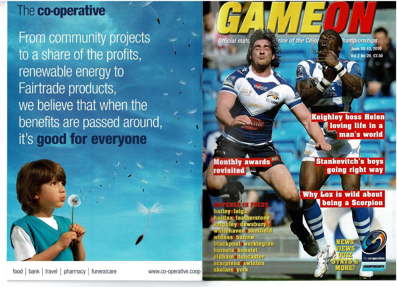 Programme cover: Oldham v Doncaster Dragons, 13 June 2010