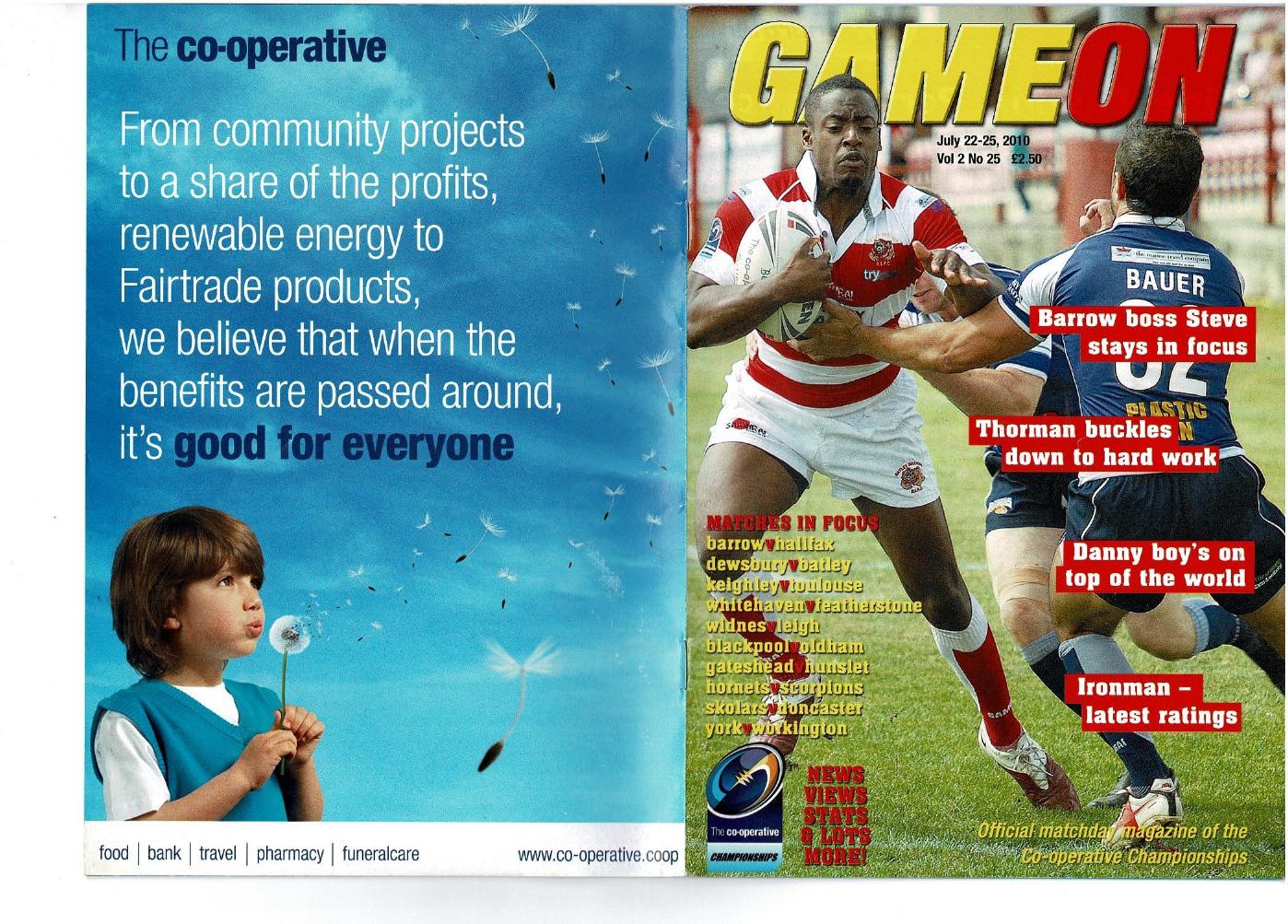 Programme cover: Oldham v Blackpool Panthers, 25 July 2010