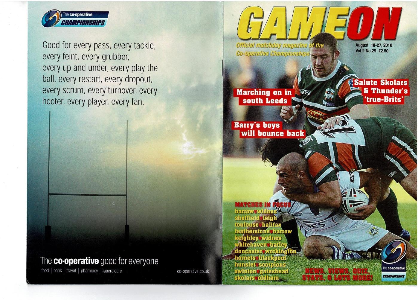 Programme cover: Oldham v London Skolars, 27 August 2010