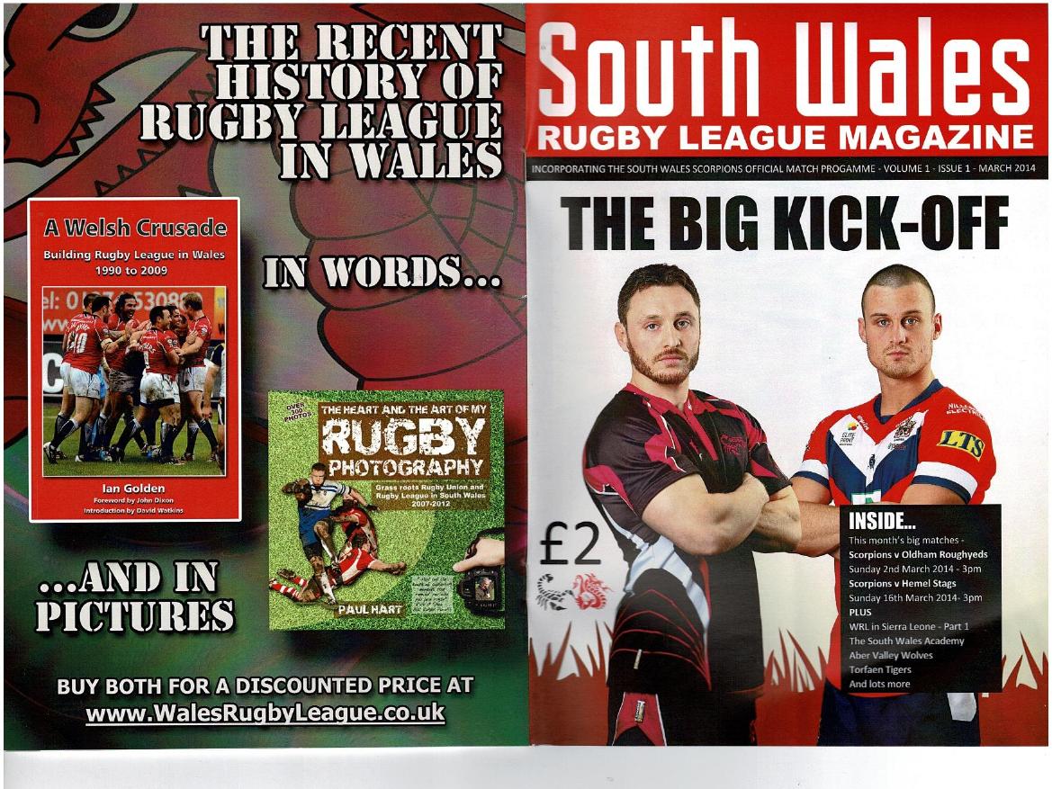 Programme cover: Oldham v South Wales Scorpions, 2 March 2014