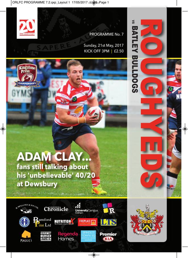 Programme cover: Oldham v Batley Bulldogs, 21 May 2017