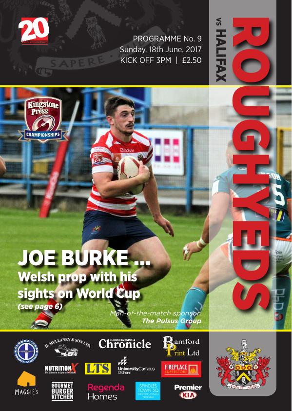 Programme cover: Oldham v Halifax, 18 June 2017