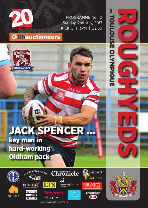 Programme cover: Oldham v Toulouse Olympique, 2 July 2017