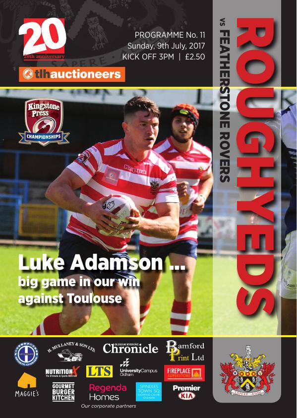 Programme cover: Oldham v Featherstone Rovers, 9 July 2017