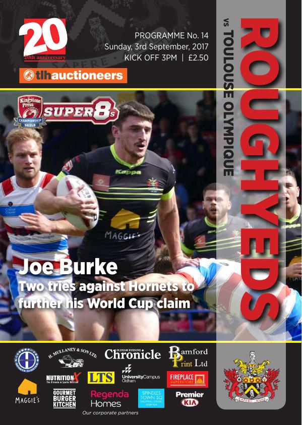 Programme cover: Oldham v Toulouse Olympique, 3 September 2017