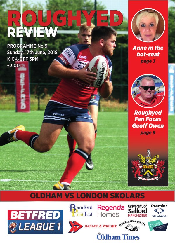 Programme cover: Oldham v London Skolars, 17 June 2018