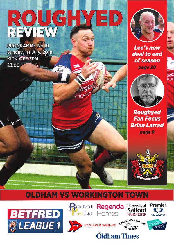 Programme cover: Oldham v Workington Town, 1 July 2018