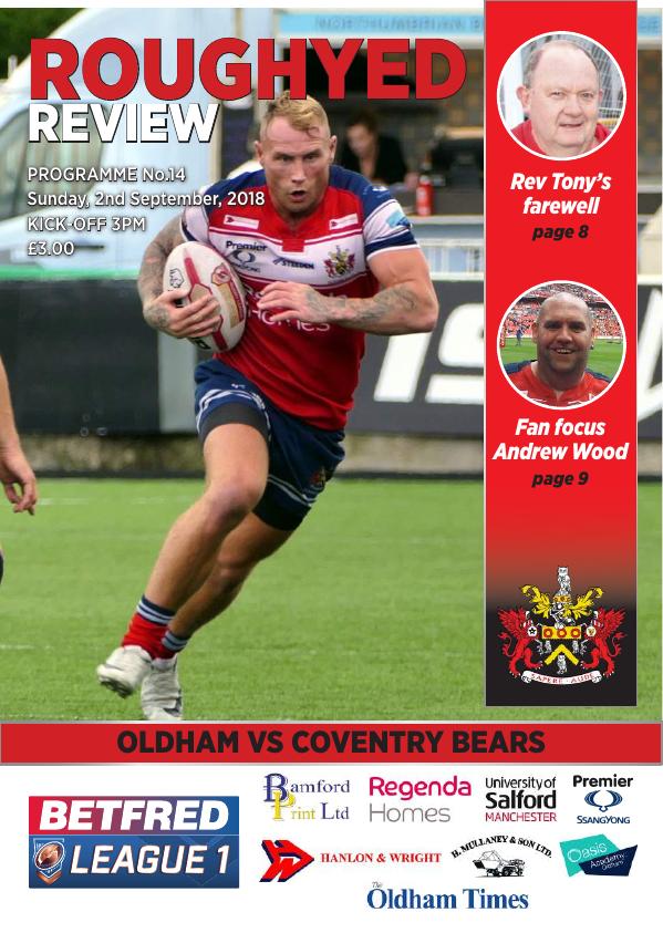 Programme cover: Oldham v Coventry Bears, 2 September 2018