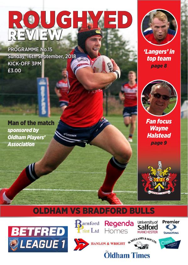 Programme cover: Oldham v Bradford Bulls, 16 September 2018