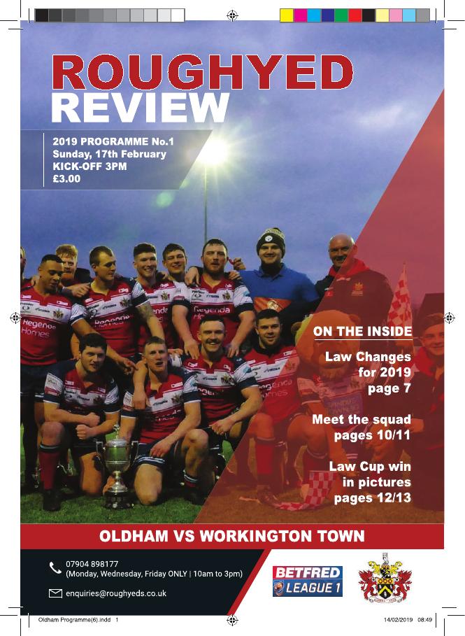 Programme cover: Oldham v Workington Town, 17 February 2019