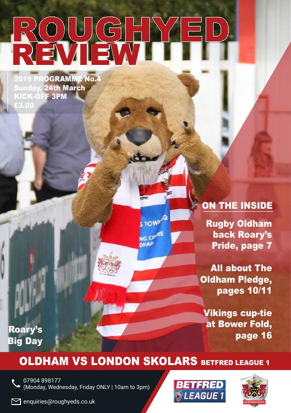 Programme cover: Oldham v London Skolars, 24 March 2019