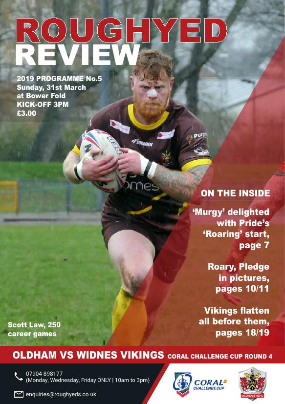 Programme cover: Oldham v Widnes Vikings, 31 March 2019
